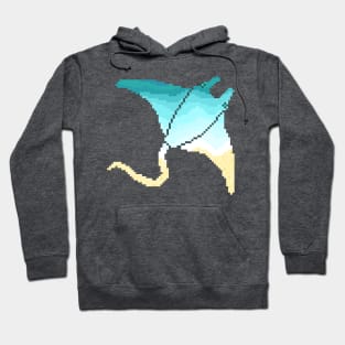 Modern Pixel Sea Manta Ray Hoodie